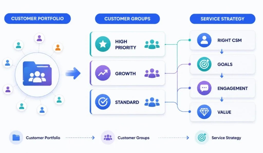 Customer portfolio service strategy workflow
