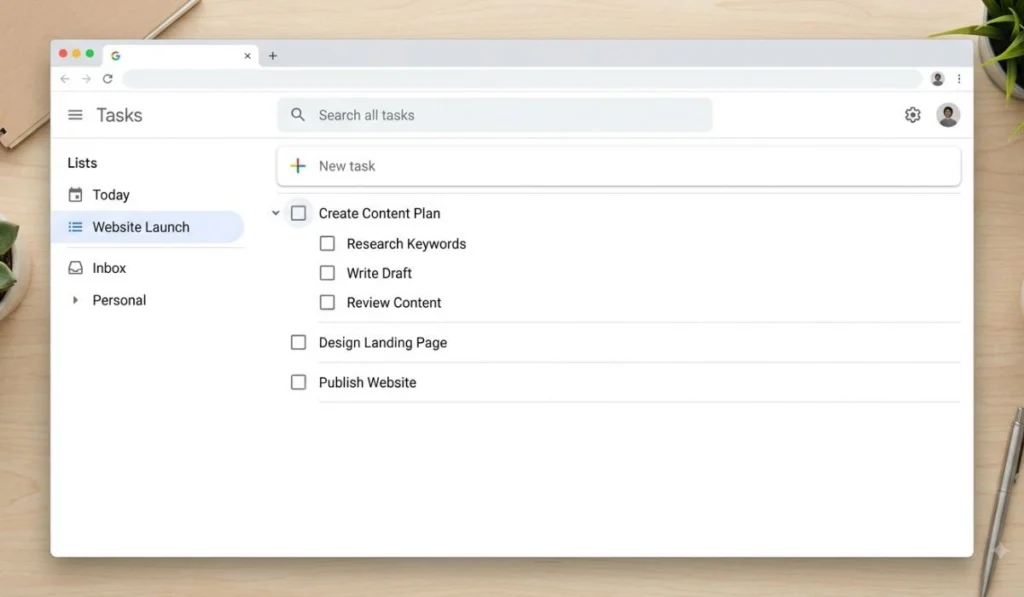 Google Tasks workflow