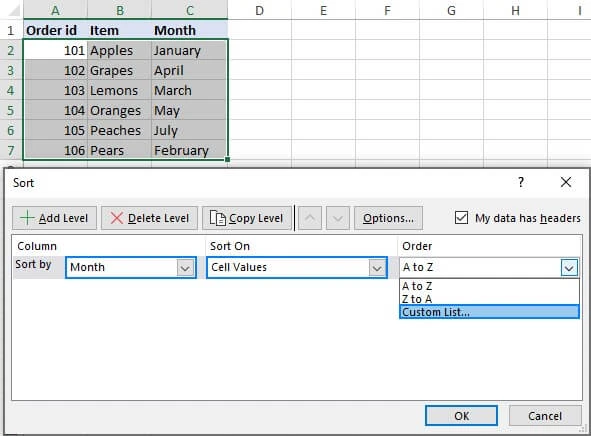 Data Sort by the month names 1