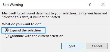 Excel data sorting by date 2