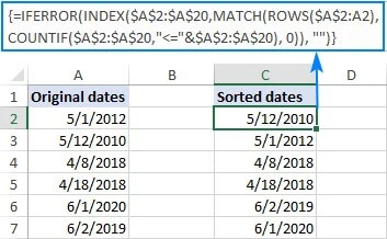 Formula to auto-sort dates